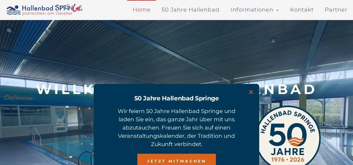 Website-Referenz Hallenbad Springe