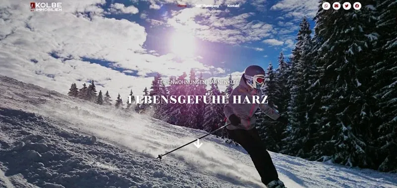 Website-Referenz Kolbe Immobilien im Harz